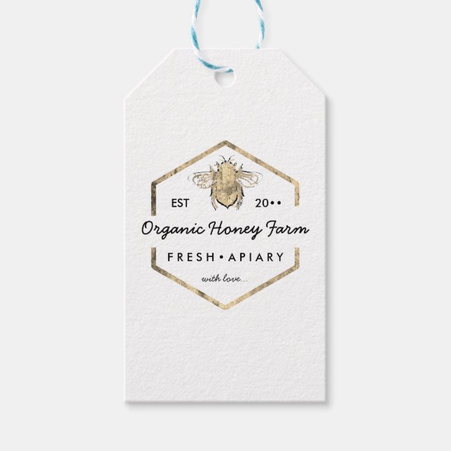 modern apiaristisk honungsbin presentetikett (Framsidan)