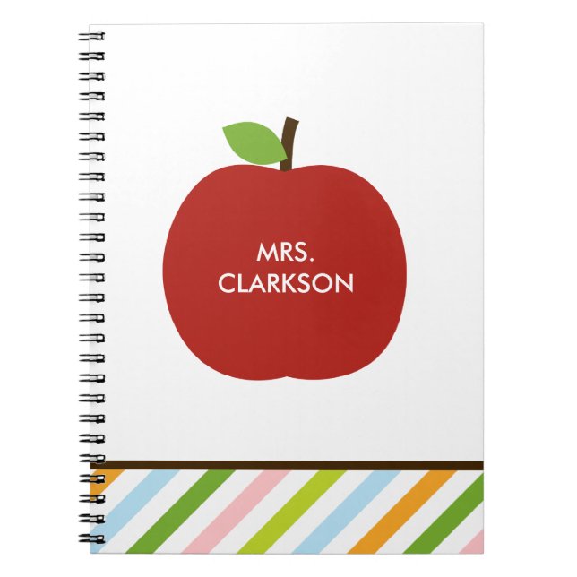 Modern Apple-Personlig - bärbar dator Anteckningsbok Med Spiral (Framsidan)