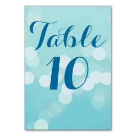 Modern Aqua Blue Bröllop Bordsnummer Card