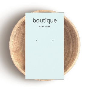 Modern Aqua Blue Long Earring Visning Card Visitkort