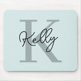 Modern Aqua Blue Monogram-skript Musmatta