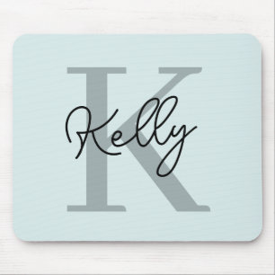 Modern Aqua Blue Monogram-skript Musmatta