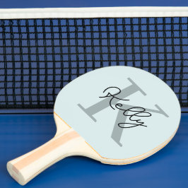 Modern Aqua Blue Monogram-skript Pingisracket