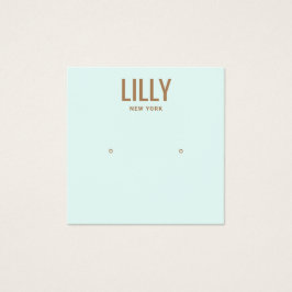 Modern Aqua Blue Stud Earring Visning Card Fyrkantigt Visitkort