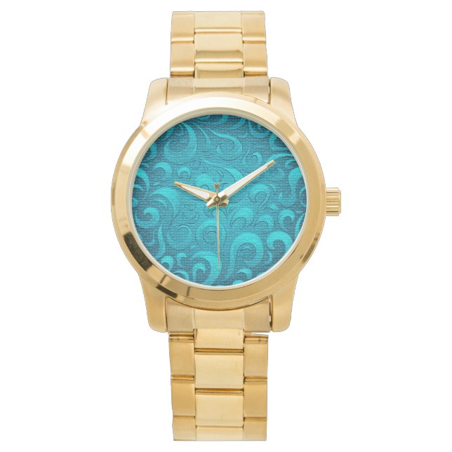 Modern Aqua Blue-Trendig Armbandsur (Framsida)
