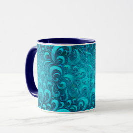 Modern Aqua Blue-Trendig Mugg