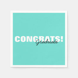 Modern Aqua Blue Typography Gratulerarare Student Pappersservett