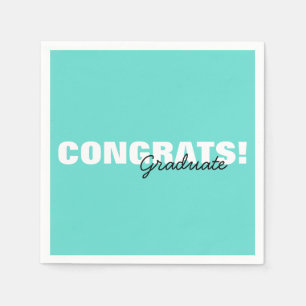 Modern Aqua Blue Typography Gratulerarare Student Pappersservett