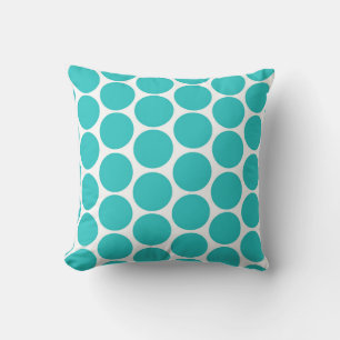 MODERN AQUA GRÖNT, WHITE POLKA DOTS KUDDE