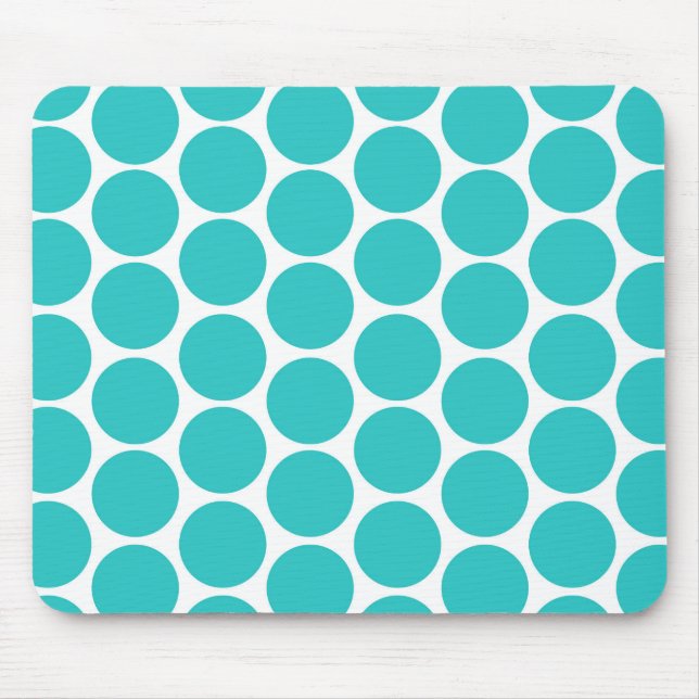 MODERN AQUA GRÖNT, WHITE POLKA DOTS MUSMATTA (Framsidan)