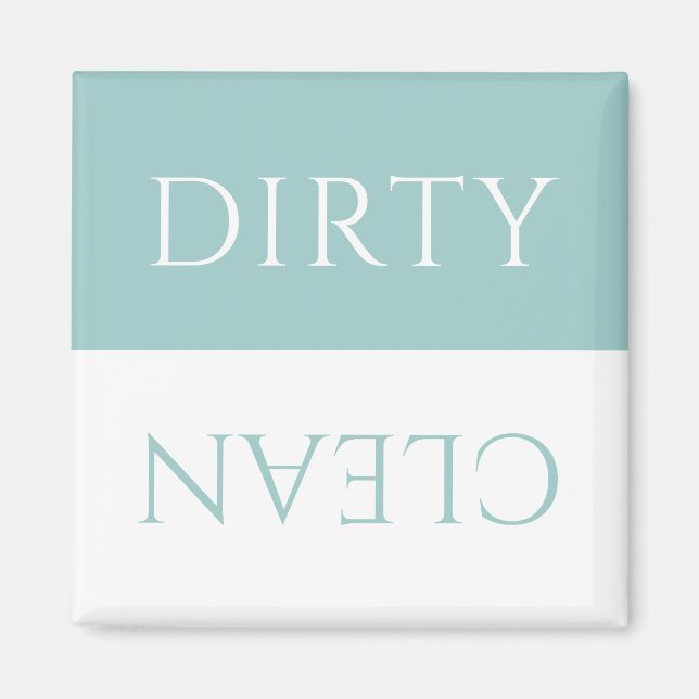 Modern Aqua Himlar Blue White Dirty/Clean Dishwash Magnet (Framsidan)