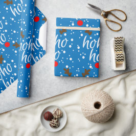 Modern Aqua Jul "Ho-Ho-Ho" Skrift Presentpapper