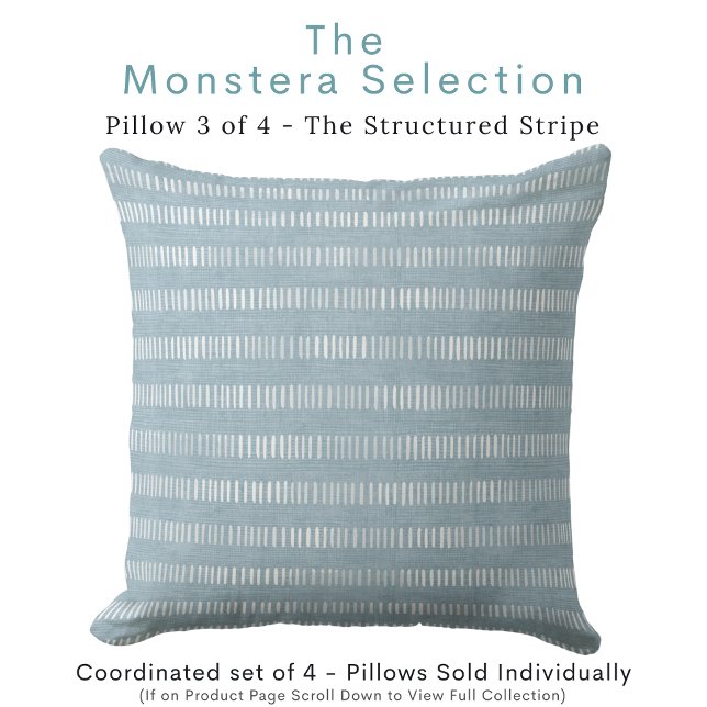 Modern Aqua  Kudde (Introduces rhythm and clean structure while connecting the blue and white tones.)