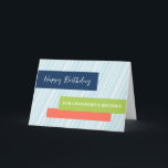 Modern Aqua Rand Brother Birthday Kort<br><div class="desc">Födelsedagskort för broder med modern turkosblå rand-utformning och tankfull vers.</div>