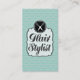 Modern Aqua Scale Hair Stylist Salon Cards Tidsbeställning Kort