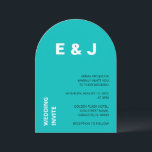 Modern Aqua Turcos bröllopsinbjudan Inbjudningar<br><div class="desc">På framsidan av det här trendiget finns ett modernt bröllopsinbjudningskort med svart och vit text på en ljus akvatokusbakgrund. Kortets baksida har en klar och tydlig akvaturkos. Ett fint bröllopsinbjudningskort som är enkelt att anpassa onlinen innan du beställer.</div>