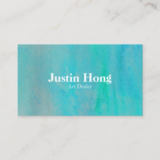 Modern Aqua Watercolor BusinessCard-mall Visitkort (Framsida)