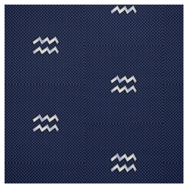 Modern Aquarius-signal på marinblå kolfiber Tyg (Provkarta)