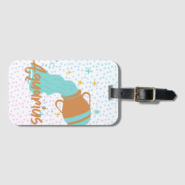 Modern Aquarius Vatten Bearer Zodiac Bagagebricka