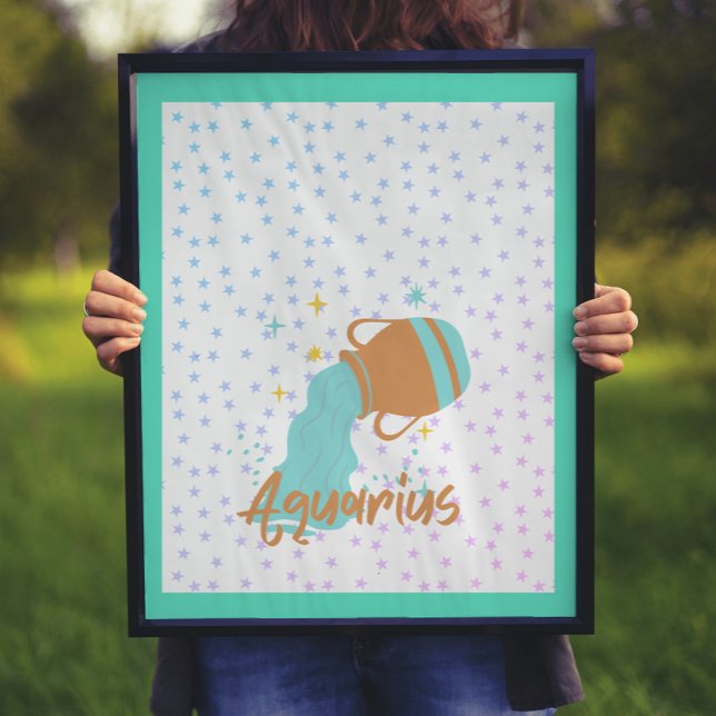 Modern Aquarius Vatten Bearer Zodiac Poster (Skapare uppladdad)