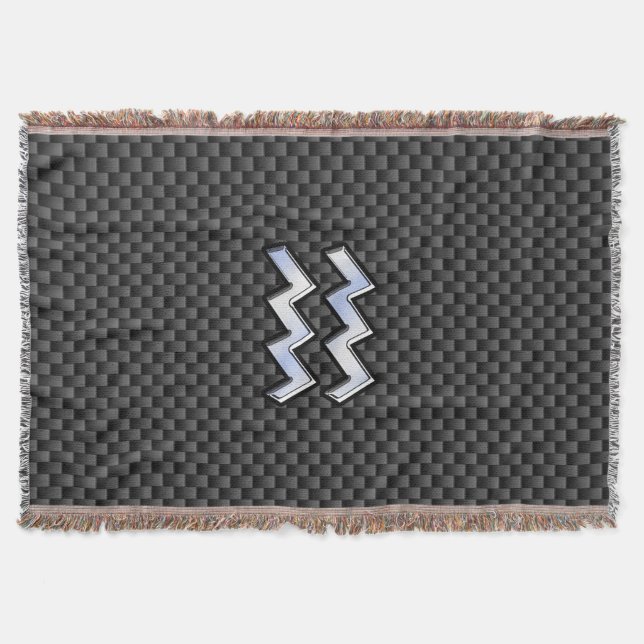 Modern Aquarius Zodiac Sign Carbon Fiber Stil Mysfilt (Framsidan)