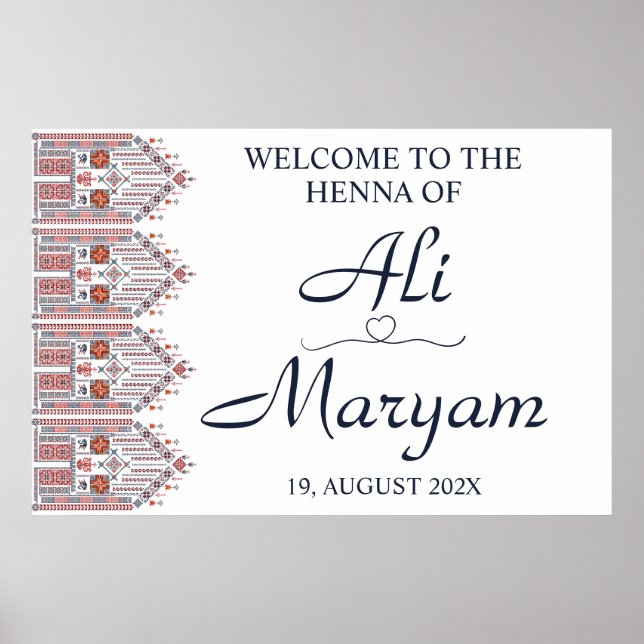 Modern Arabesque Henna Welcome Party Poster (Framsidan)