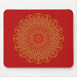 Modern arabisk gyllene och röd musknapp/Desk Mat Musmatta