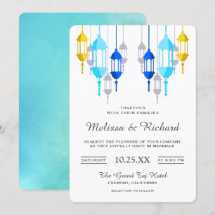 Modern arabisk hanging Lanternor bröllopsinbjudan Inbjudningar