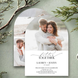 Modern Arch 4 Photo Script-Förlovningsfest Inbjudningar