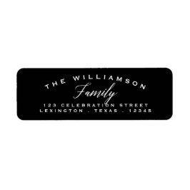 Modern Arch Address Label Black | Vit Returadress Etikett