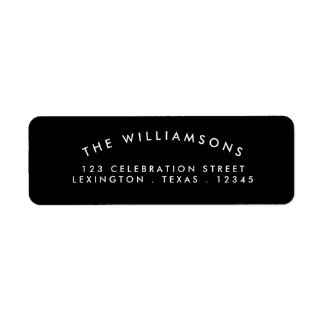 Modern Arch Address Label Black | Vit Returadress Etikett