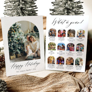 Modern Arch-år i granskningsfamiljens fotojul Julkort