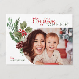 Modern Arch Blommigt-jullstolsskript - foto Vykort