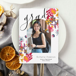 Modern Arch Blommigt Photo Studentfest Inbjudningar