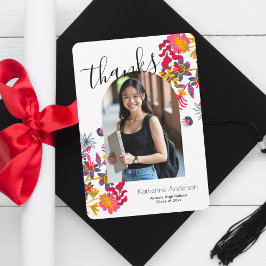 Modern Arch Blommigt Photo Studentfest White Tack Kort