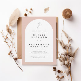 Modern Arch Blush Minimalist Wedding Invitation Inbjudningar