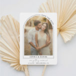 Modern Arch Boho Arch med Photo Spara Datumet<br><div class="desc">Skapa ett verkligt unikt Spara datumkortet med den här moderna bilden med fotodesign! Lägg bara till fotot och ändra ordalydelsen. Redigera enkelt färger från hela inslag och bakgrunden för att matcha färg-paletten!</div>