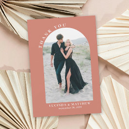 Modern Arch Boho Bröllop Tack Kort