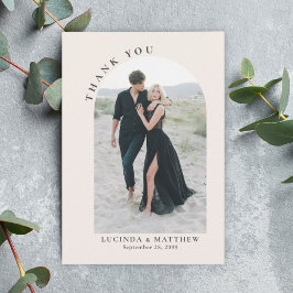 Modern Arch Boho Bröllop Tack Kort