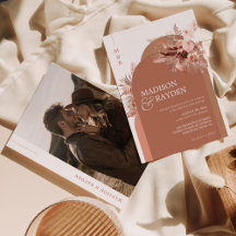 Modern Arch Boho Pampas Grass Terracotta Bröllop