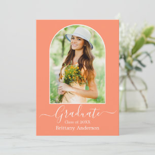 Modern Arch Calligraphy Coral Peach Studenten Meddelande