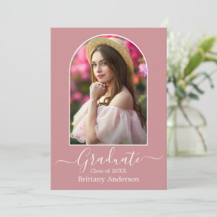 Modern Arch Calligraphy Dusty Rosa Studenten Meddelande