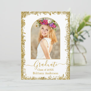 Modern Arch Calligraphy Guld Glitter Studenten Meddelande