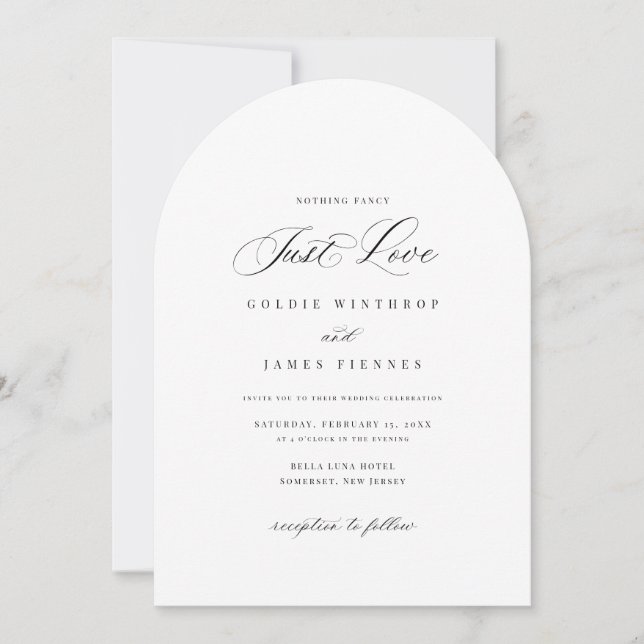 Modern Arch Calligraphy Simple Bröllopsinbjudan Inbjudningar (Framsida)