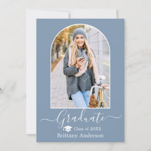 Modern Arch Cap Dusty Blue Studenten Meddelande