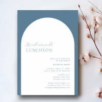 Modern Arch Dusty Blue Simple Bridesmaids Luncheon