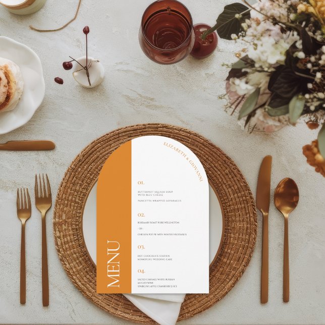 Modern Arch Elegance | Bröllop Menu Inbjudningar (Skapare uppladdad)