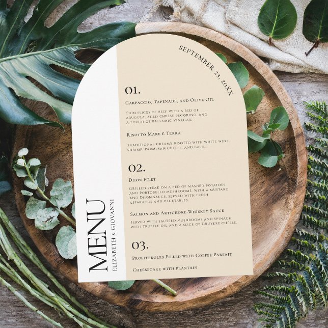 Modern Arch Elegance | Bröllop Menu Inbjudningar (Skapare uppladdad)