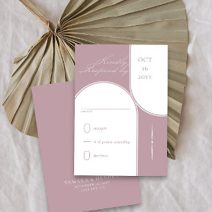 Modern Arch Elegant Calligraphy Dusty Ro Bröllop OSA Kort