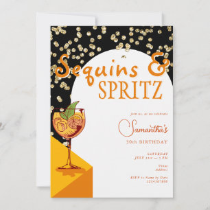 Modern Arch Elegant Sequins Spritz Sommardag Inbjudningar
